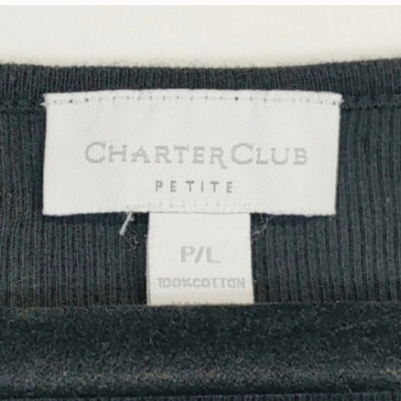 CHARTER CLUB Black Embroided Tank Top Size Large Petite - Picture 3 of 4